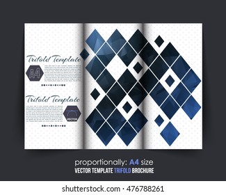 Black Style Tri-Fold Brochure Design. Corporate Leaflet, Cover Template