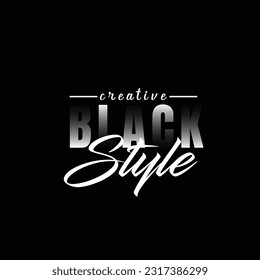black style typeface design template