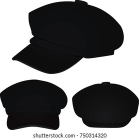 Black stylish cap. vector illustration