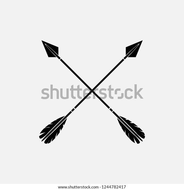 Black Stylish Crossed Arrow Vectors Stock Vector (Royalty Free ...