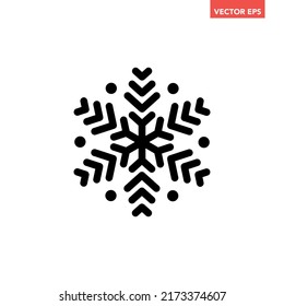 Icono de línea de copo de nieve con estilo negro, decoración simple diseño plano pardo pictograma vector, vector infográfico para el logotipo de la aplicación web de la tarjeta de la web banner ui ux elementos de la interfaz aislados en fondo blanco