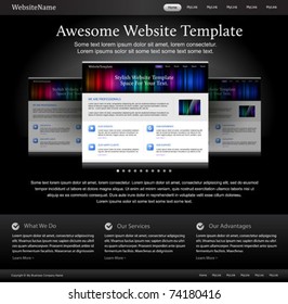 black stylish website template for designers