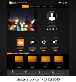 black stylish website template for personal portfolio - perfect layout for photographers, designers and design studio 