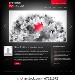 Black Stylish Website Template For Personal Portfolio - Perfect For Photographers And Designers