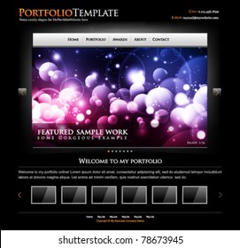 black stylish website template for personal portfolio - perfect layout for photographers, designers and design studio