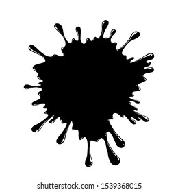 Black stylized blot. Cartoon paint blot. Vector illustration