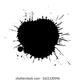 Black stylized blot. Cartoon paint blot. Vector illustration