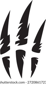 Black Stylized Claw Mark Design with Jagged Slashes Representing Strength, Wild Nature and Aggression