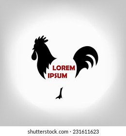 The black stylized cocks icon on a white background. Logo design for the company.