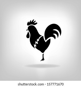 The black stylized cocks on a white background. Logo design for the company.