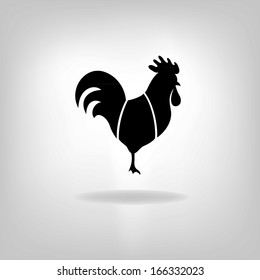 The black stylized cocks on a white background. Logo design for the company.