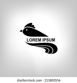 The black stylized cocks on a white background. Logo design for company.