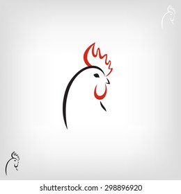 The black stylized cocks on a white background. Logo design for the company.