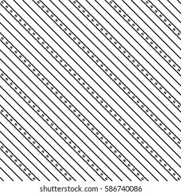 Black stylized diagonal lines. Striped wallpaper. Seamless surface pattern design with symmetrical linear ornament. Stripes motif. Digital paper for page fills, web designing, textile print. Vector.