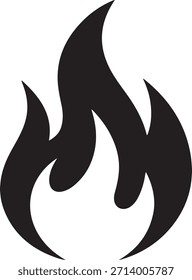 Schwarze stilisierte Flamme auf weißem Hintergrund Feuer-Symbol