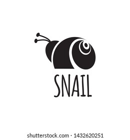 Black stylized snail. Template for logo