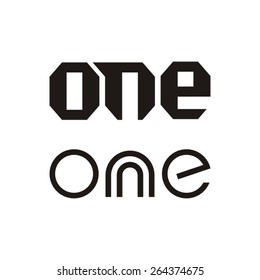 Black stylized variants of one text vector illustration