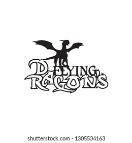 Black stylized vector illustrations of dragon flying with letter element design. Design vector dragons. Vector illustration EPS.8 EPS.10