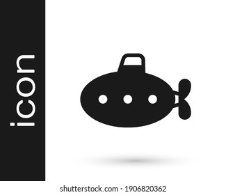 Black Submarine toy icon isolated on white background.  Vector