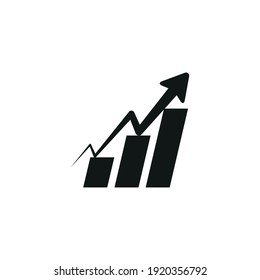 Black success graph vector illustration.