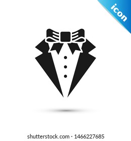 Black Suit icon isolated on white background. Tuxedo. Wedding suits with necktie. Vector Illustration Black Suit icon isolated on white background. Tuxedo. Wedding suits with necktie. Vector Illustration