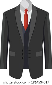 Black suit, illustration, vector on a white background.