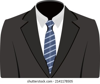 Black suit, illustration, vector on a white background.