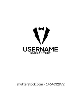 black suit logo concept vector
