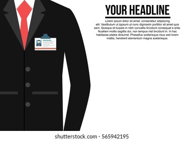 Black suit with red tie corporate background