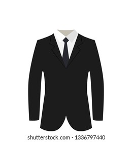 black suit with tie