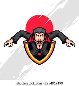 Black Suit Vampire Attack Mascot
