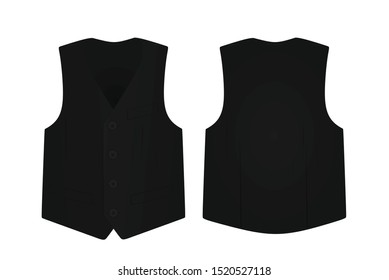 Black suit vest. vector illustration