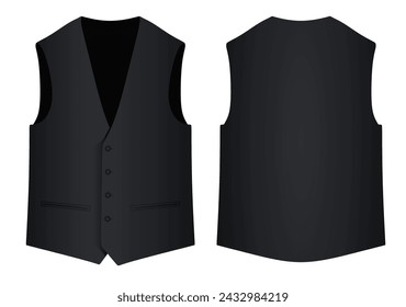 Black  suit vest. vector illustration