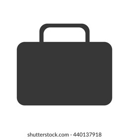 black suitcase icon front view over isolated background,vector illustration