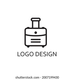Black suitcase illustration design template