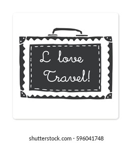 BLACK suitcase on a white background