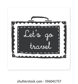 BLACK suitcase on a white background