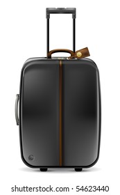 Black suitcase on white-realistic vector illustration