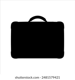 Black suitcase silhouette isolated on white background. Black suitcase icon vector illustration design.