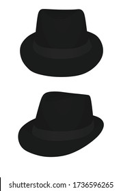 Black summer hat. vector illustration