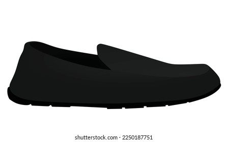 Black summer loafer. vector illustration