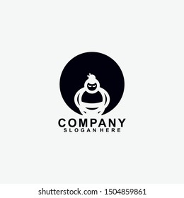 Black Sumo Logo Design Isolated In Circle Shape. Sumo Logo. Modern Design. Vector Illustration