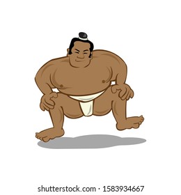 Black sumo wrestler doing poses