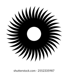 Forma geométrica abstracta del sol negro aislada