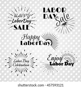 Black Sun Burst and Retro Logo. Set of Back to School Typographic - Vintage Style Back to School Hot Deals Design Layout. Vector illustration.