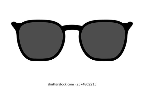 Black sun glass isolated on white background