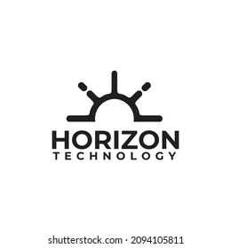 Diseño del logotipo del vector de visión del sol negro
