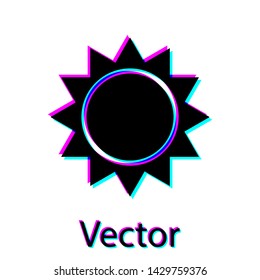 Black Sun icon isolated on white background. Vector Illustration