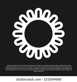 Black Sun icon isolated on black background.  Vector Illustration