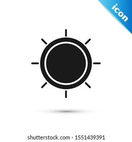 Black Sun icon isolated on white background.  Vector Illustration
